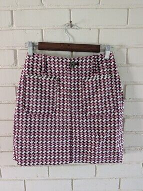 Maeve XS Colette Mini Skirt Geo Motif Pink And Purple